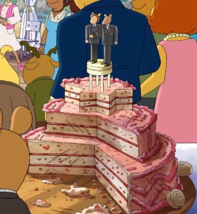 itspeeebs's tweet photo. Happy one-year anniversary to the toughest, scariest teacher in the whole world! (OK, maybe he's not that bad.)

Bring on the cake!🍰 #ratburn #gayratwedding #areyouhavingcake #arthur https://t.co/fLZWmsgIB9