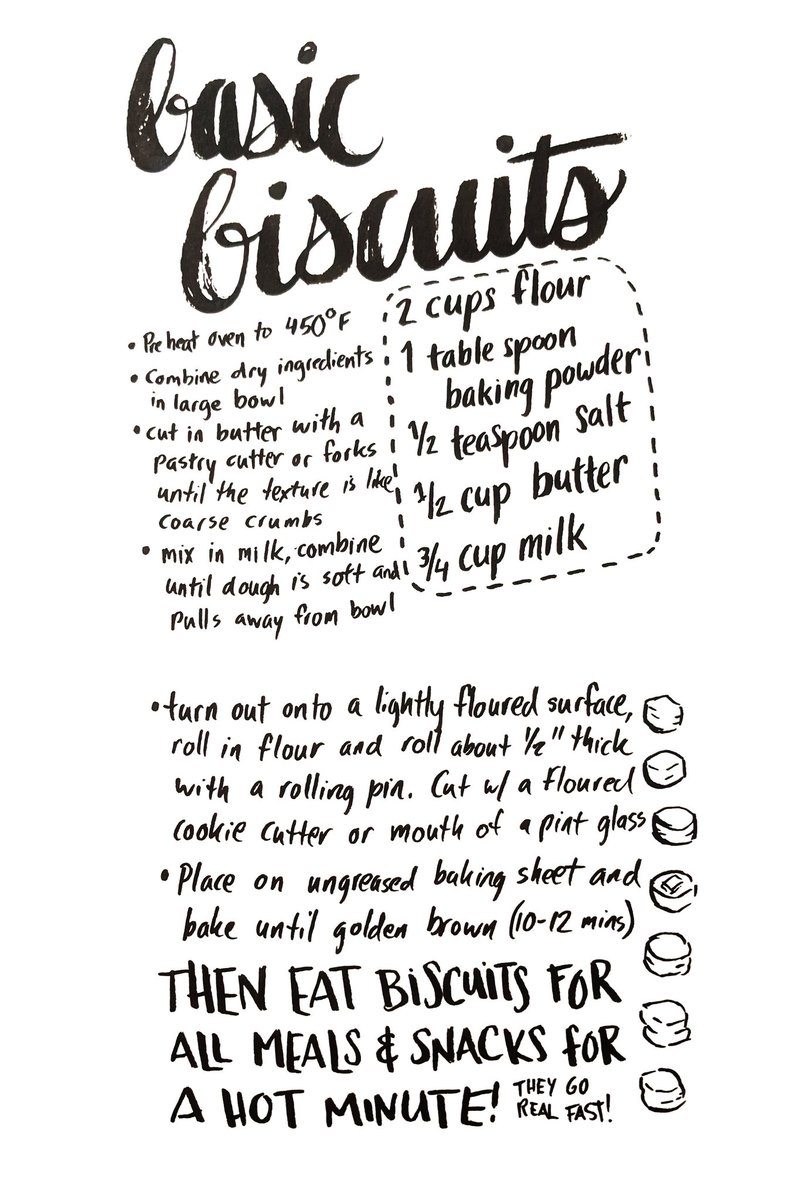 notmanywords's tweet image. Home cooking and hand lettering time with #ssletters! This time it's a fave basic recipe. We go through these biscuits really fast when we make 'em. If you wanna freeze some to toast them back to life later, that works pretty well, too.