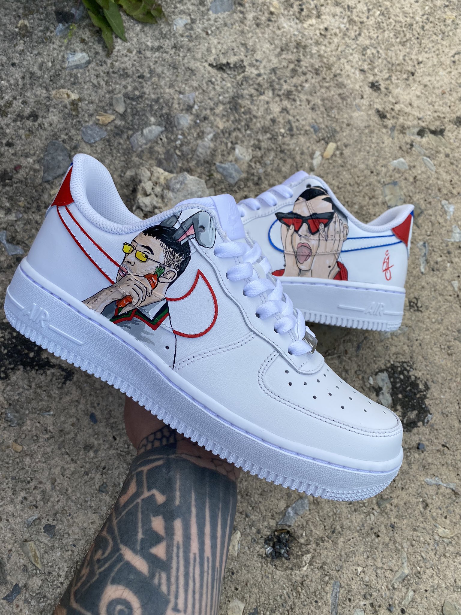 Custom Bad Bunny Air Forces
