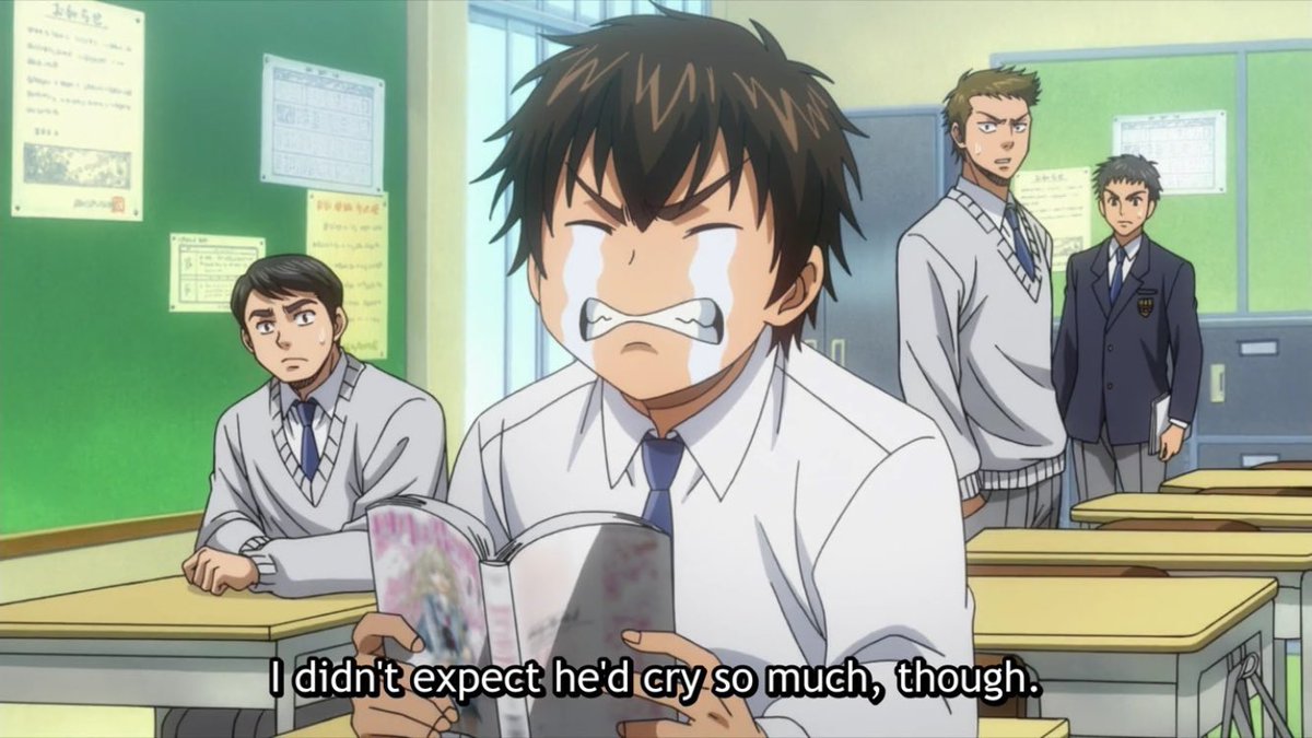 reason 4: the humorthe humor in daiya no ace is honestly unmatched. eijun never fails to make you smile; the interactions are so heart-warming, and you can’t help laughing along in the funny moments. if i need cheering up, daiya always does that and more.