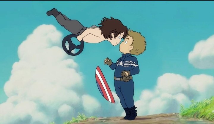 amyp_86's tweet photo. My new favourite - I freaking LOVE Ponyo, so this mashup with Steve &amp; Bucky is so freaking adorable 😊😊❤️💙

Credit to Cas-the-cat on tumblr - if anyone knows of the artist being on twitter, please let me know because I would love to give them credit &amp; say thank you for this 💖 https://t.co/hj5Hv9z9ac