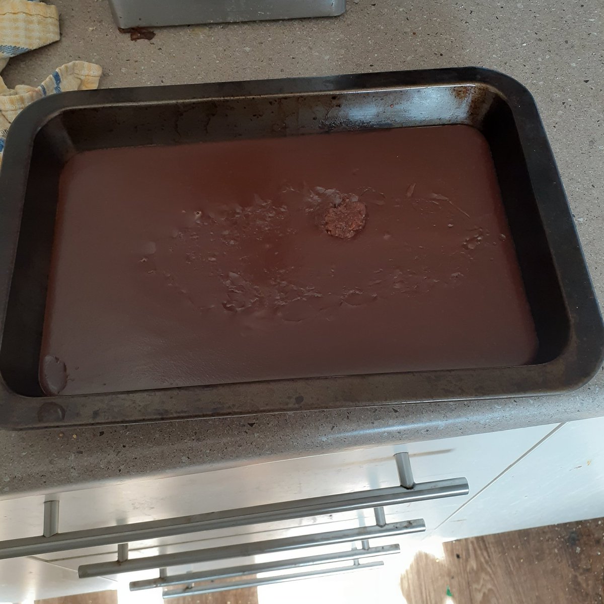 Making fudge, I hope it turns out okay! Ignore the blob there