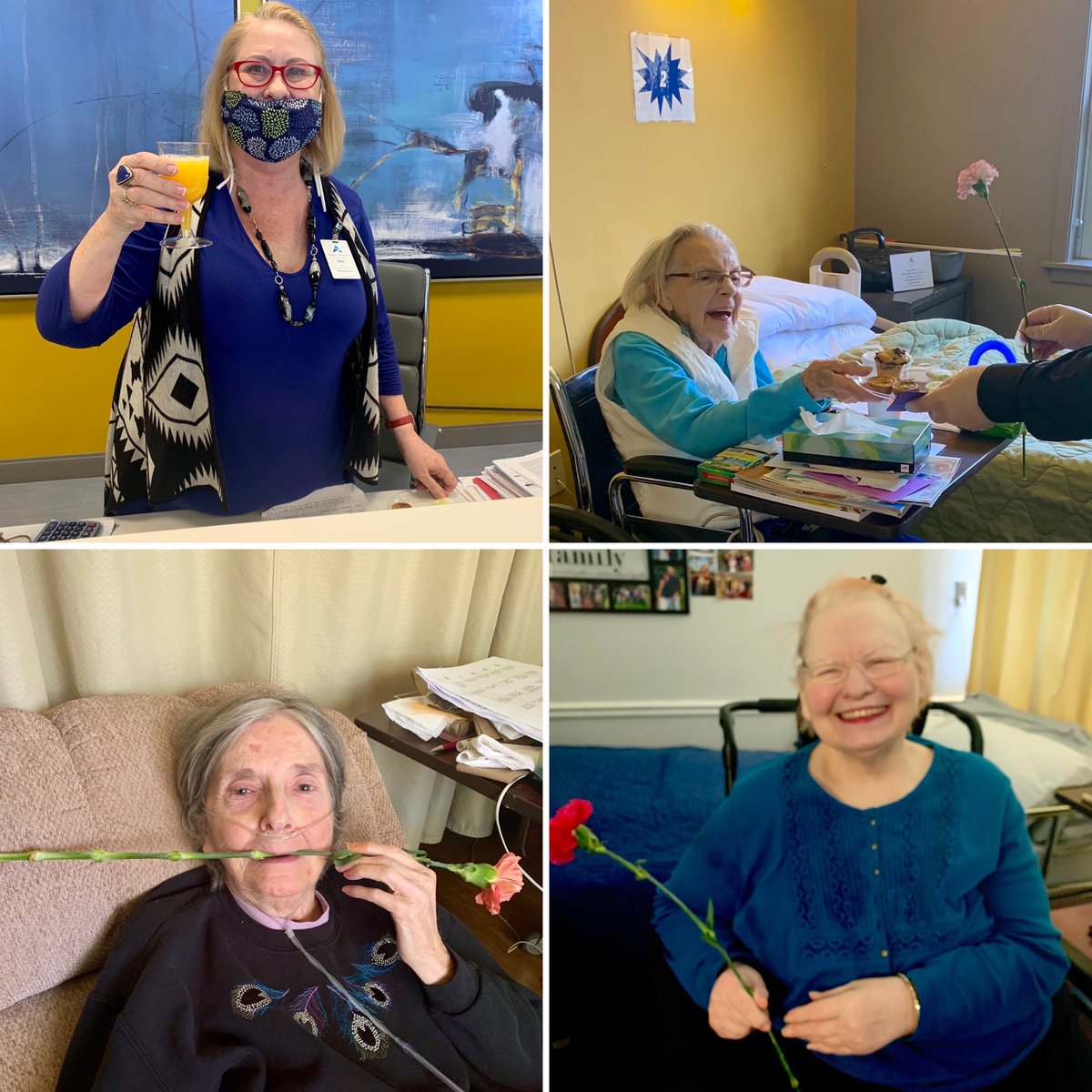 AzriaHealth's tweet photo. For day 1 of @ahcancal's #NSNCW we had a fabulous traveling #brunch for all our #AzriaHealthMontclair mothers with "mock-mosas" and beautiful hand-delivered #carnations! This week is about #SharingOurWisdom, and we can not WAIT to show off our WISE residents!
#AzriaHealth #AHCA https://t.co/3zEQhbUhpu