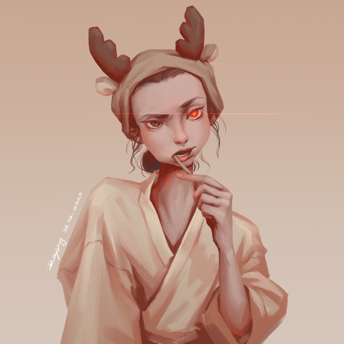 RayDogLei's tweet photo. Relaxing portrait digital painting 
#characterdesign #portraitpainting #digitalpainting #conceptart #toothbrush #illustration #artist https://t.co/EWrN3dk1NE
