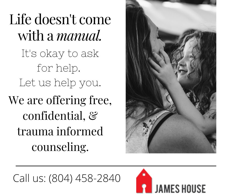 TheJamesHouse's tweet photo. In these unprecedented times, we are pleased to offer free counseling to ANYONE who could benefit. Please share with your contacts. 
#PrinceGeorgeVa #HopewellVa #ColonialHeights #Dinwiddie #SurryVa #SussexVa #CFDVa #PetersburgVa #FortLee #Wakefield #Waverly #EnonVa #Counseling https://t.co/KKETKA1g4J