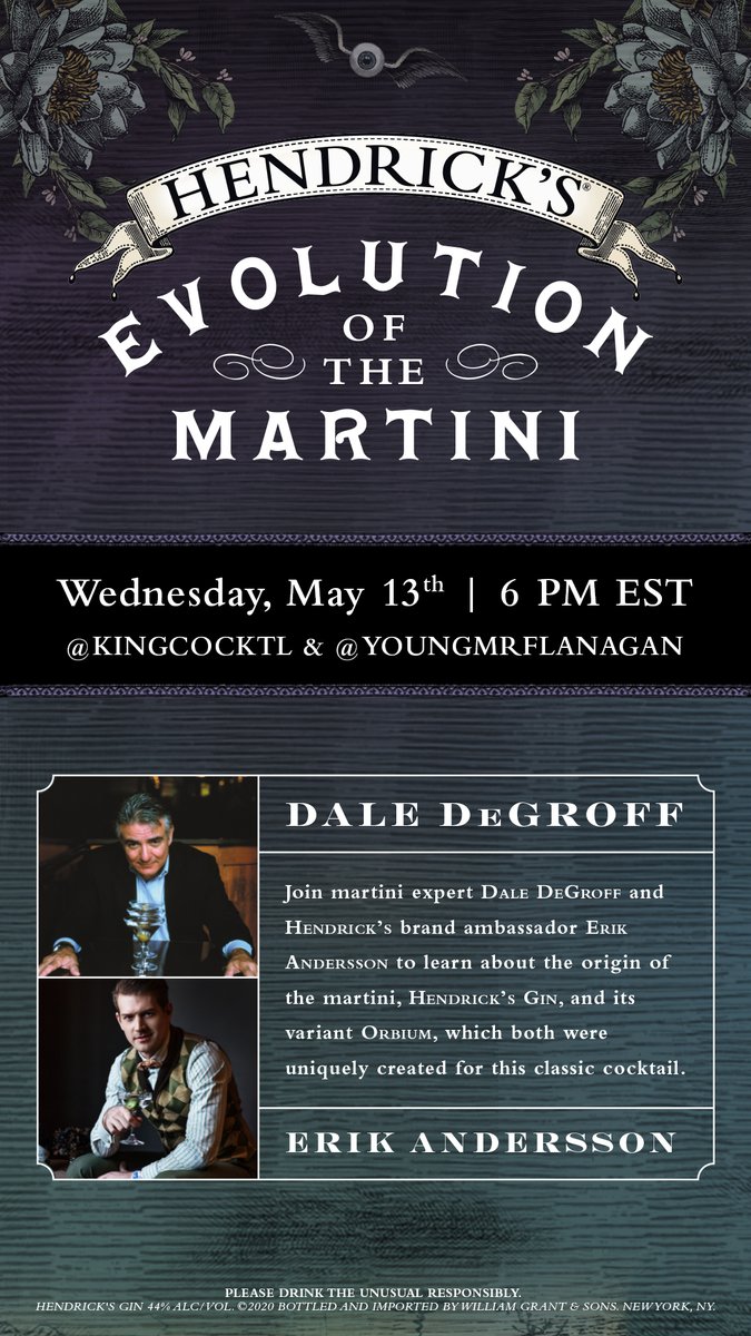 kingcocktl's tweet photo. Join Erik Andersson and I tomorrow at 6:00 PM for the Evolution of the Martini! https://t.co/zXPwZI2R01