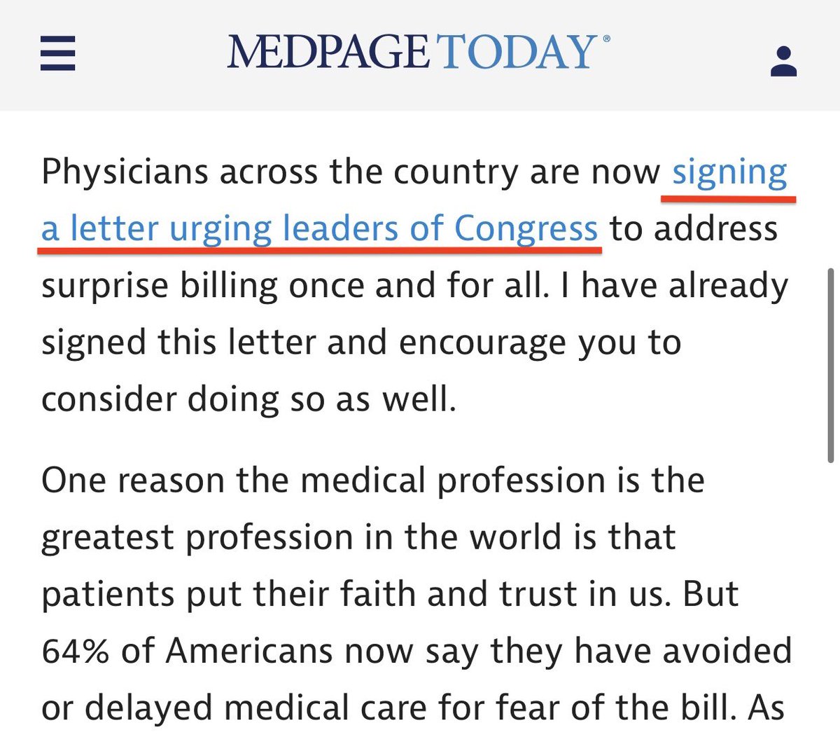 So yes, my jaw dropped & my heart sank when I saw that Dr Makary was supporting BENCHMARKING!Are you kidding me?Had to dig to figure this outIn article, he slips in a link asking doctors to sign this petition against “surprise bills”Sure, I’ll sign it! Who wouldn’t?5/