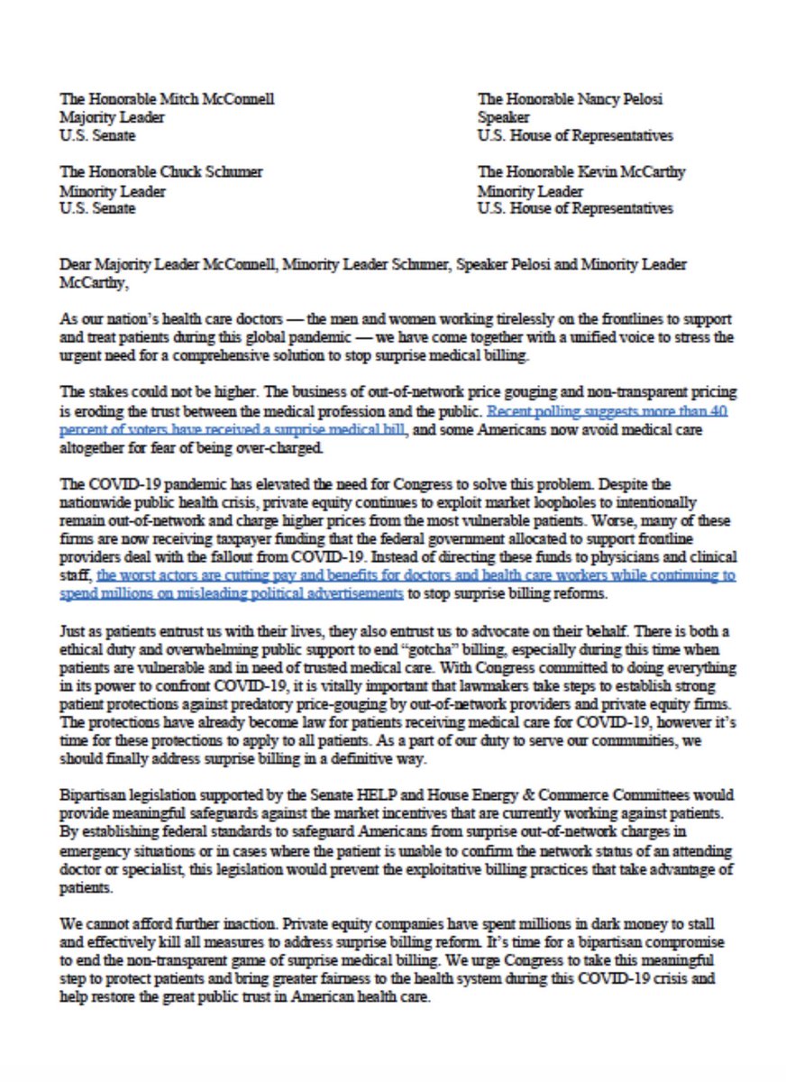 Links to a Google Form“I’m asking for your voice to urge policy makers to finally take action on surprise medical bills...”Nice!Wait, what’s grainy low pixel letter I’m signing? Senate HELP, House E&C bills?! Those are insurer sponsored benchmark bills!  Shady AF6/x