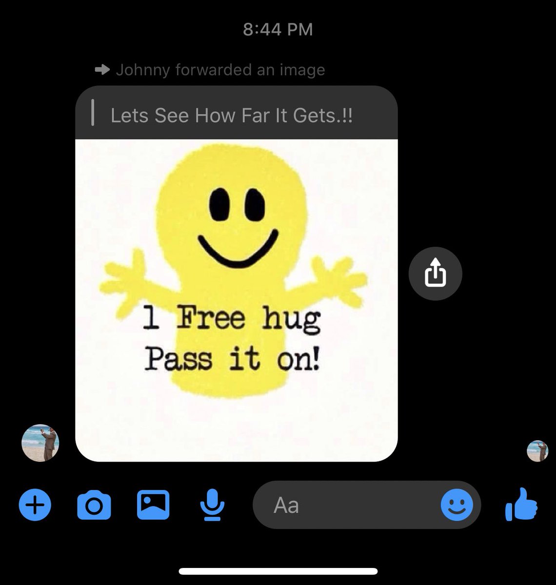 SamiJoTweets's tweet photo. My dad sends me virtual hugs via Facebook https://t.co/U3ANcT0JJw
