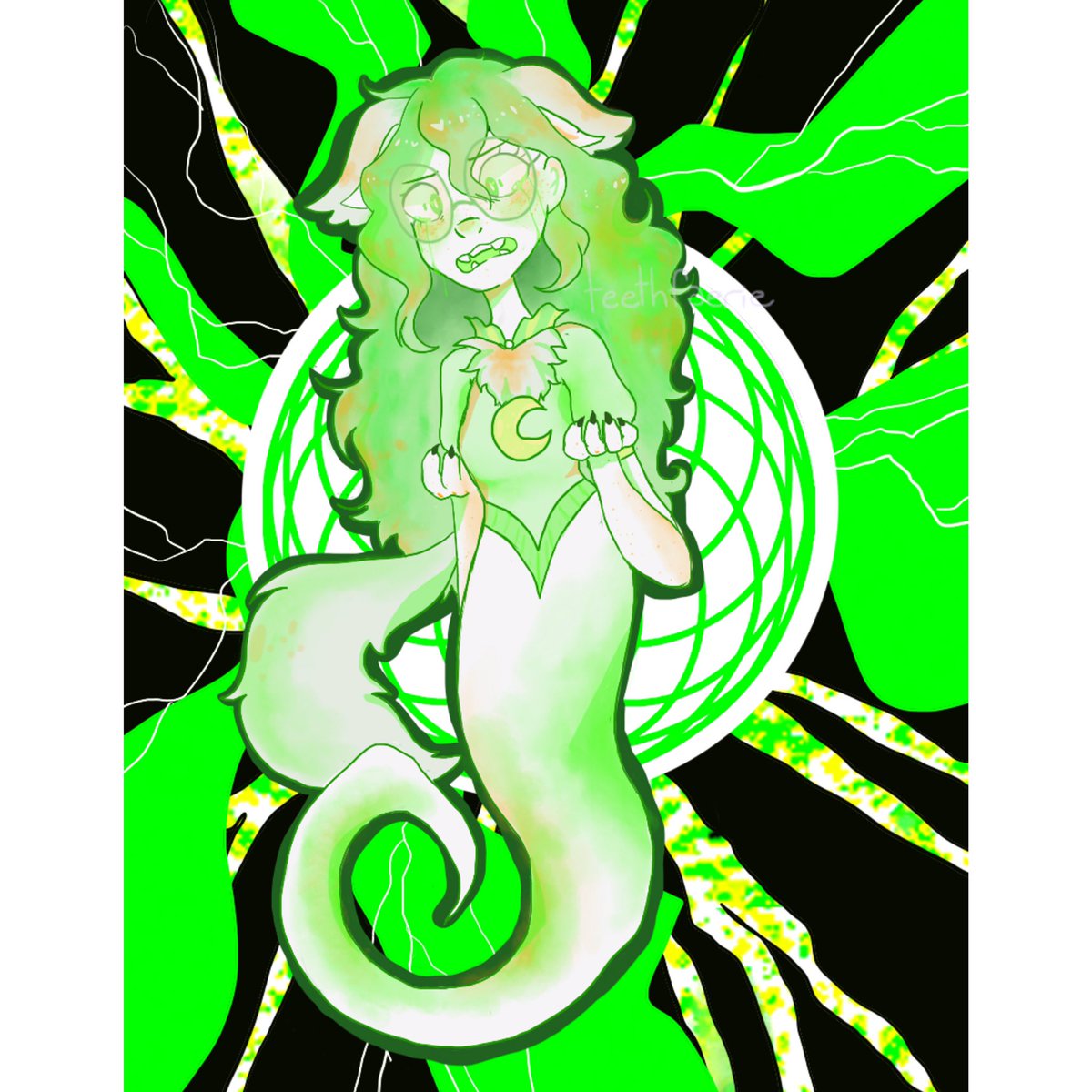 teethfaerie's tweet photo. finally get to post my piece for the @prototypedzine!! i had a great time working on this and and pretty happy with my piece. please go support the other artists who worked on this project! 💚 https://t.co/OXG5gNkd7R