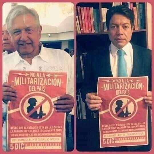 DeNavaDavalos's tweet photo. #ElCaboCacas @lopezobrador_ repudiamos la militarización de nuestro amado México! Te vas por qué te vas! No queremos una repetición de Venezuela. #SomosMexico https://t.co/QvdPQAlJjb
