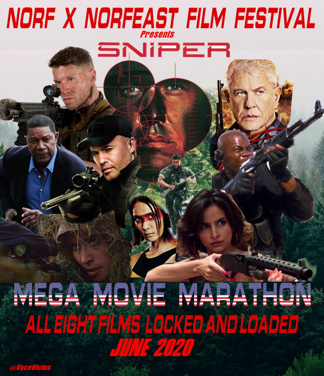 So much has happened, but I want to try to save the summer in my own small way. I hope you'll join me.THE NORF X NORFEAST FILM FESTIVAL PRESENTSTHE SNIPER MEGA MOVIE MARATHONThe entire franchise, including SNIPER: ASSASSIN'S END, out June 16th on Blu/VOD. More details soon