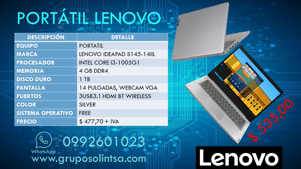 solintsa's tweet image. Te asesoramos en la compra de tu equipo portatil, de acuerdo a tú necesidad, teletrabajo, educación online, gamers, ejecutivo, y más, con los mejores precios.

Llámanos  0992342016 - 0992601023

#laptops #tablets #solintsa #portatiles #QuedateEnCasa #teletrabajo #educaciononline