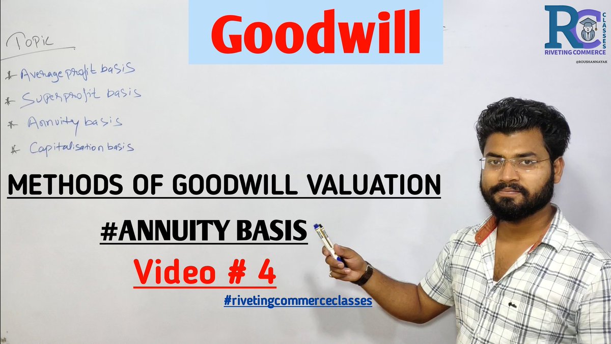 rivetingcommerc's tweet photo. Stayhome, Staysafe and study from home on youtube. https://t.co/8qAGHRGYm5
Goodwill (Annuity basis) #video4
#stayhome
#staysafe #studyfromhome #rivetingcommerceclasses #12thclass #Commercestudents #commerce #cbse #Biharboard
https://t.co/9KNAQuqPyF https://t.co/4KnukcJxq0