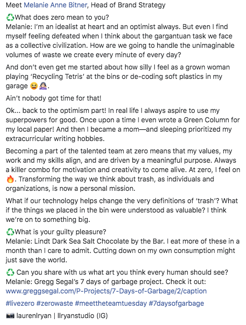 banqloop's tweet photo. Meet @InspireMelanie, Head of Brand Strategy!
#livezero #zerowaste #meettheteamtuesday #7daysofgarbage https://t.co/j2WrHVr5t5