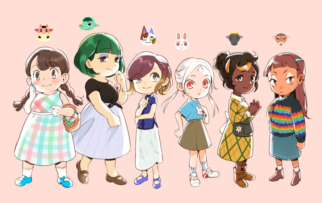 _inktho's tweet photo. drew some gijinkas of my animal crossing girls! ^7^💘 https://t.co/g8h5pSbc0r