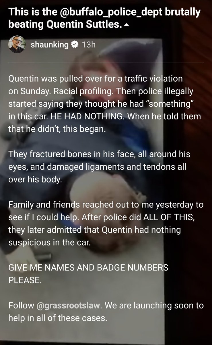 ElBarbonX's tweet photo. We need names & badges NOW @BPDAlerts ! We demand justice for #QuentinSuttles !!!
Via @ShaunKing / IG https://t.co/IWgOJRV8wh