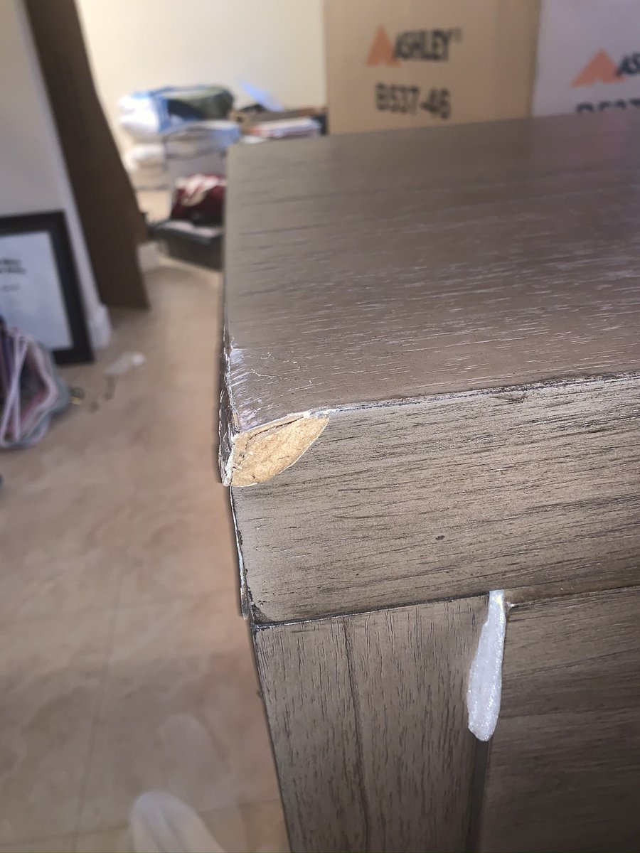 patricia_pajak's tweet photo. #retweet to help @AshleyHomeStore stop scamming customers. Is delivering a furniture set 5 times damaged, plus sending 4 technicians  for brand new furniture okay? WORST COMPANY I have ever dealt with. DO NOT purchase from them! #furniture #ashleyhomestore #ashleyfurniture https://t.co/tm1Cb0X0Zj