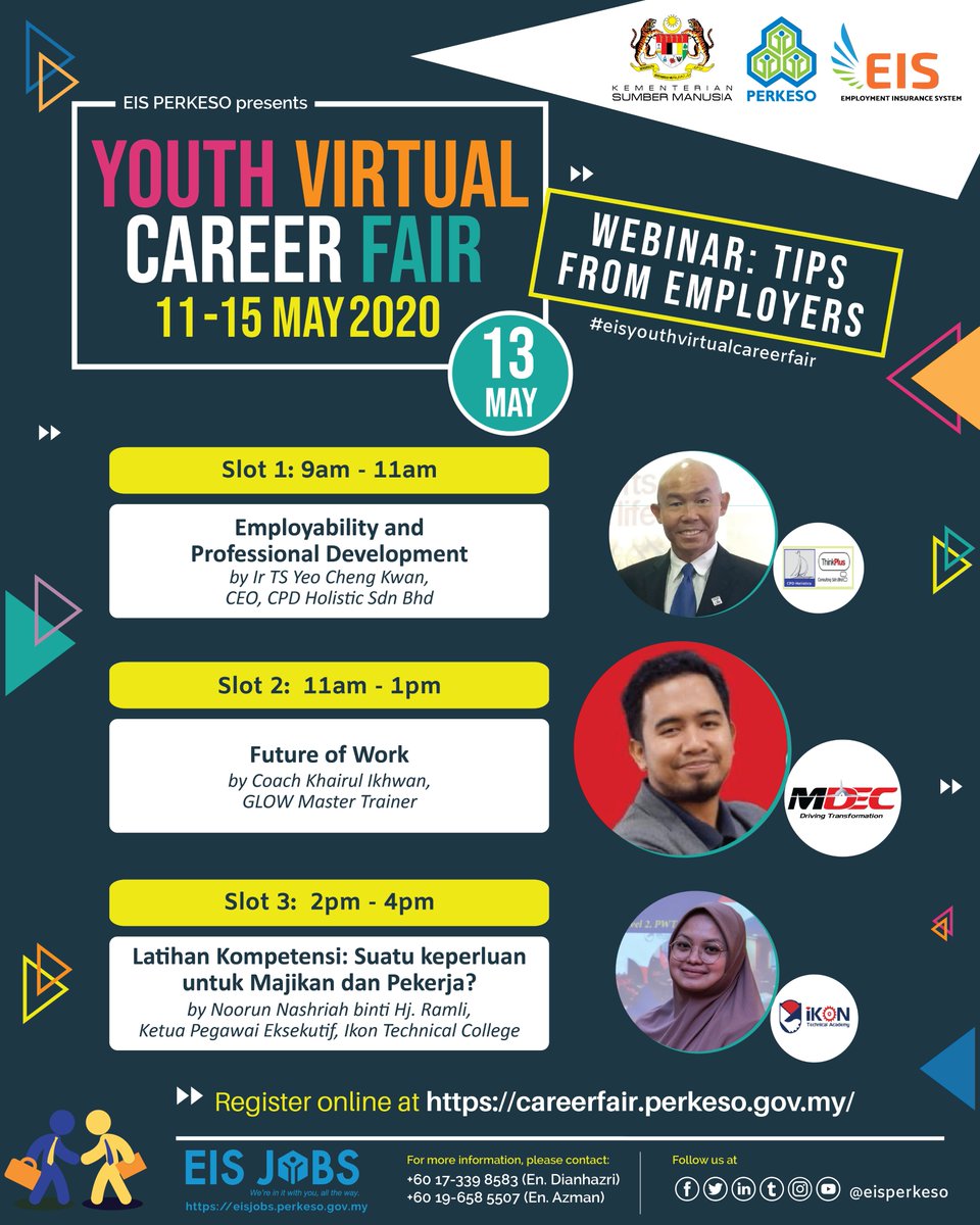 Employment Insurance System On Twitter Eis Youth Virtual Career Fair 2020 It S Happening Today Come And Join Our Webinar Series Available For Jobseekers Who Wish To Upgrade Employability Skills 11am 1pm