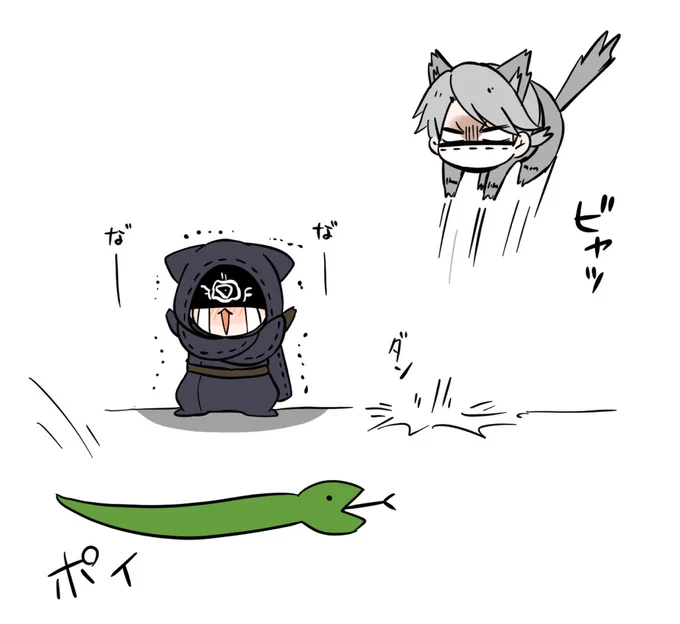 反応のいい猫と鈍臭い猫 