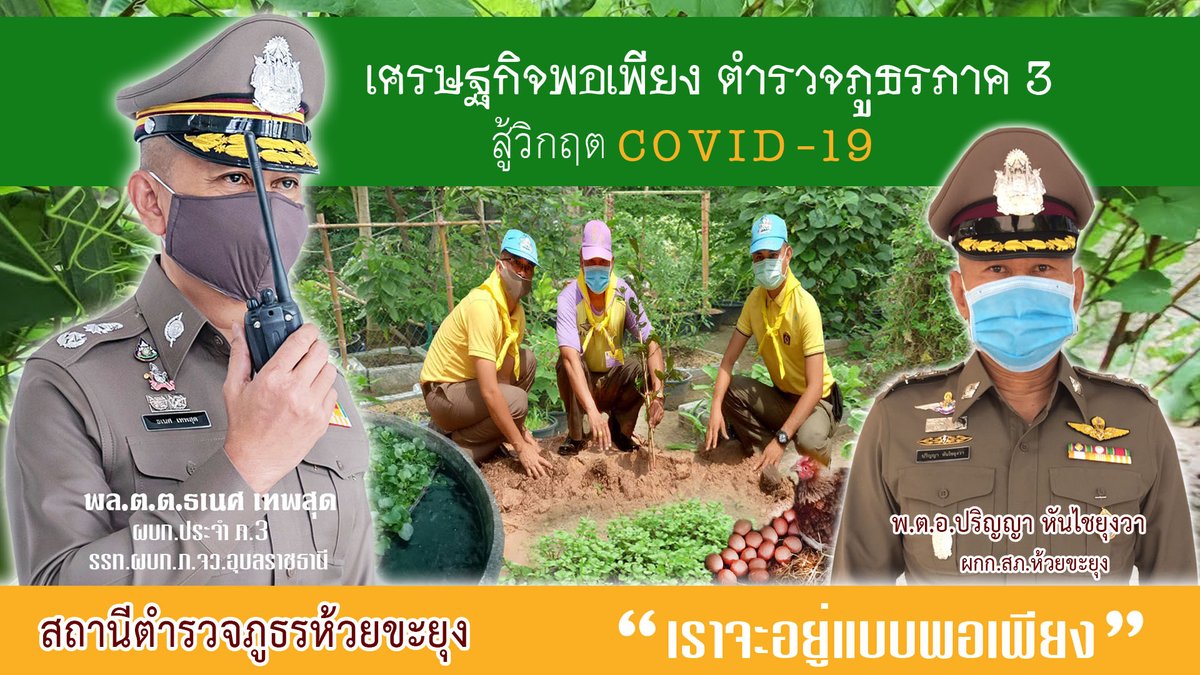 ImToey23's tweet photo. "ตำรวจห้วยขะยุง"ยึดหลักแนวทาง"เศรษฐกิจพอเพียง"ดำรงตนสู้วิกฤตCOVID-19
#เศรษฐกิจ​พอเพียง​ตำรวจ​ภูธร​ภาค​3 สู้วิกฤติ​ covid-19
#เราจะอยู่แบบพอเพียง
#สถานีตำรวจภูธรห้วยขะยุง @PoliceSpokesmen @PoliceRegion3 @ubonpolice @NAKIN12521907 @WBDZ9EWtdz9Ukfg @thaich8news @Saranph55463511 https://t.co/4Tpt8AzRd4