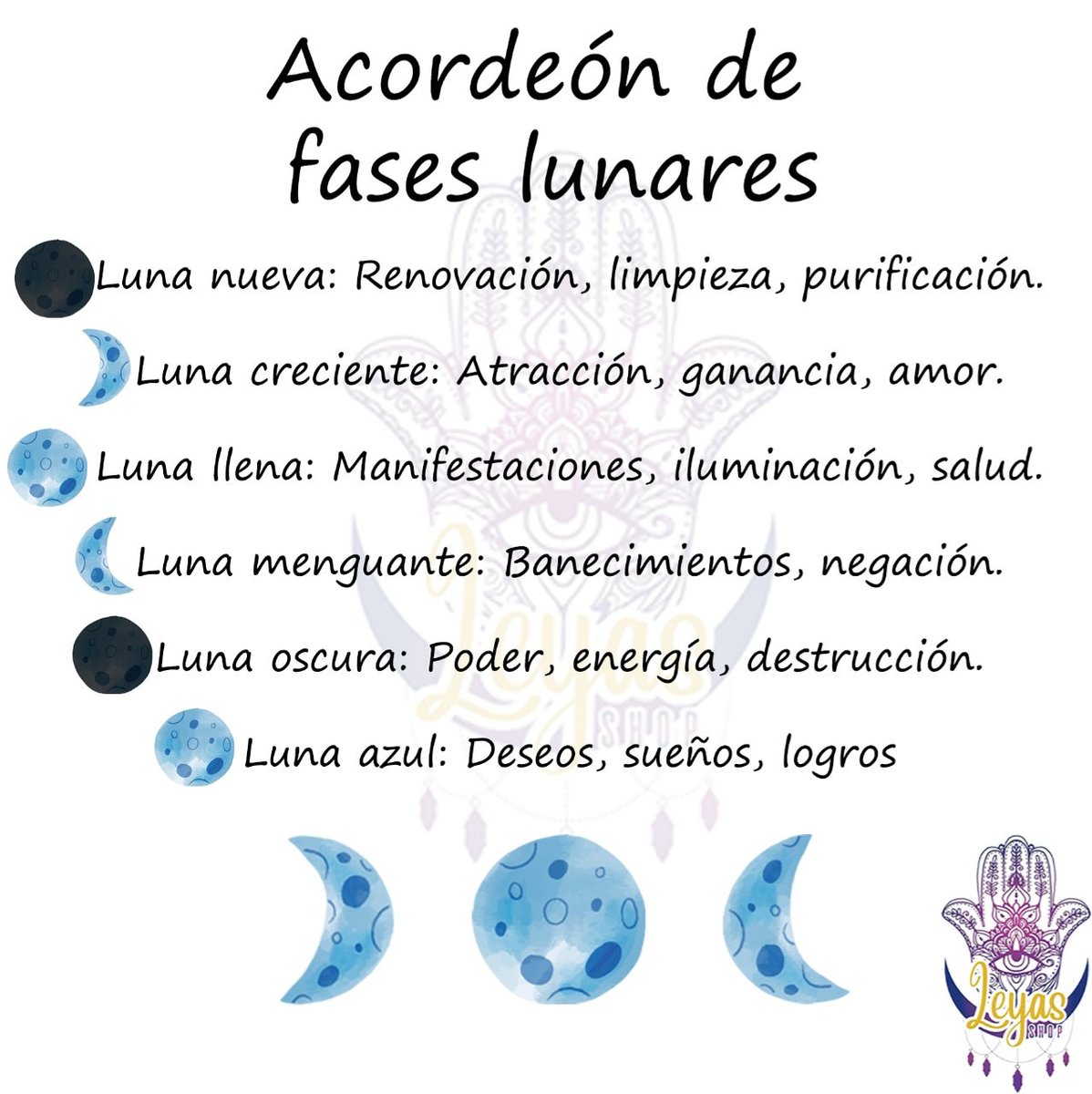 LeyasShop's tweet photo. #LeyasInforma #faseslunares #moonmagick #Luna #magialunar #witchcraft #magick #moon #moonphrases #paganism #paganismo #goddess #wiccanpath #witch https://t.co/1CxXugqU3T
