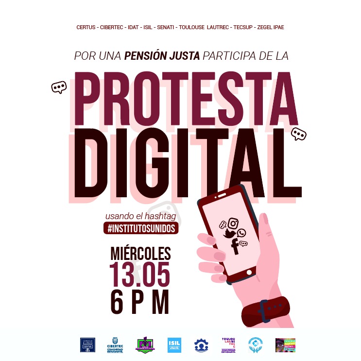 AsociacionIsil's tweet photo. ¡Somos más! Exigimos una respuesta de nuestra casa de estudios, Mañana 13/05 usemos el #InstitutosUnidos  06:00 PM
Etiquetemos a @MineduPeru @IndecopiOficial @sigridbazan @ASPECPERU
#isilseconsciente https://t.co/nStzWZbkdu