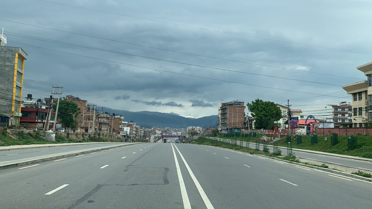 Five14BnB's tweet photo. The quiet roads of Kathmandu.  Surreal. https://t.co/1Z7VNKZoxL