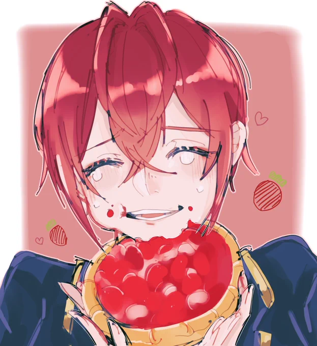 #ツイステファンアート 
沢山イチゴタルト食べて欲しい 