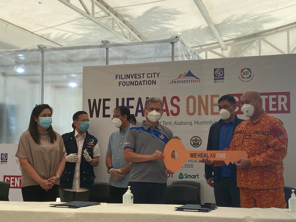 ANCALERTS's tweet photo. The 108-bed quarantine facility at the Filinvest Tent in Alabang, Muntinlupa City for mild and asymptomatic #COVID19 patients is expected to be operational next week. Its management has been turned to the Bureau of Fire Protection. | via @VivienneGulla https://t.co/DIH9wjuSJe
