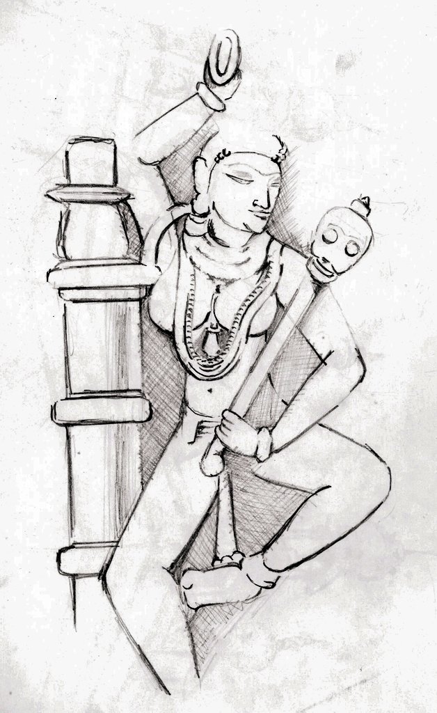 नटराज शिव और अन्य नृत्यरत प्रतिमाओं में पात्रों के गर्दन, कोहनी, कमर, कलाई और घुटनों को विविध प्रकार से मुडा हुआ दिखाया जाता है इसलिए इसे 'अतिभंग मुद्रा' कहते हैं।