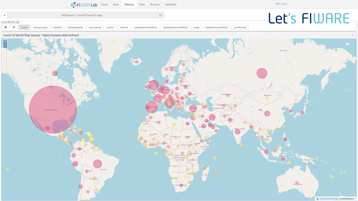 letsfiware's tweet photo. FIWARE WireCloud による COVID-19 感染状況の可視化 🇯🇵 ➡ https://t.co/LpVkWJvSqS #Orion #WireCloud #FIWARE #LetsFIWARE #PoweredbyFIWARECommunity https://t.co/wXWYgeNshv