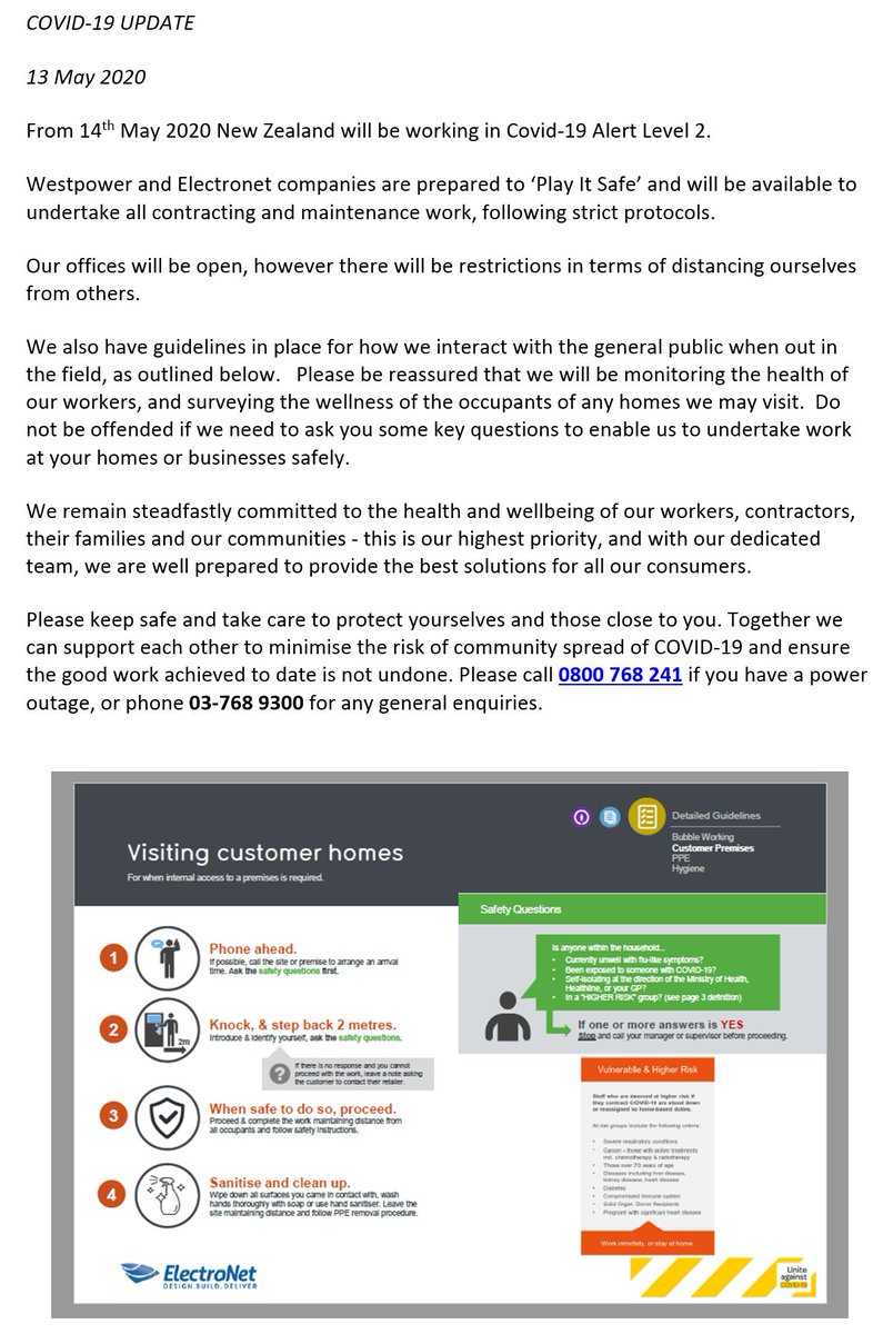 Westpower On Twitter Covid 19 Level 2 Update