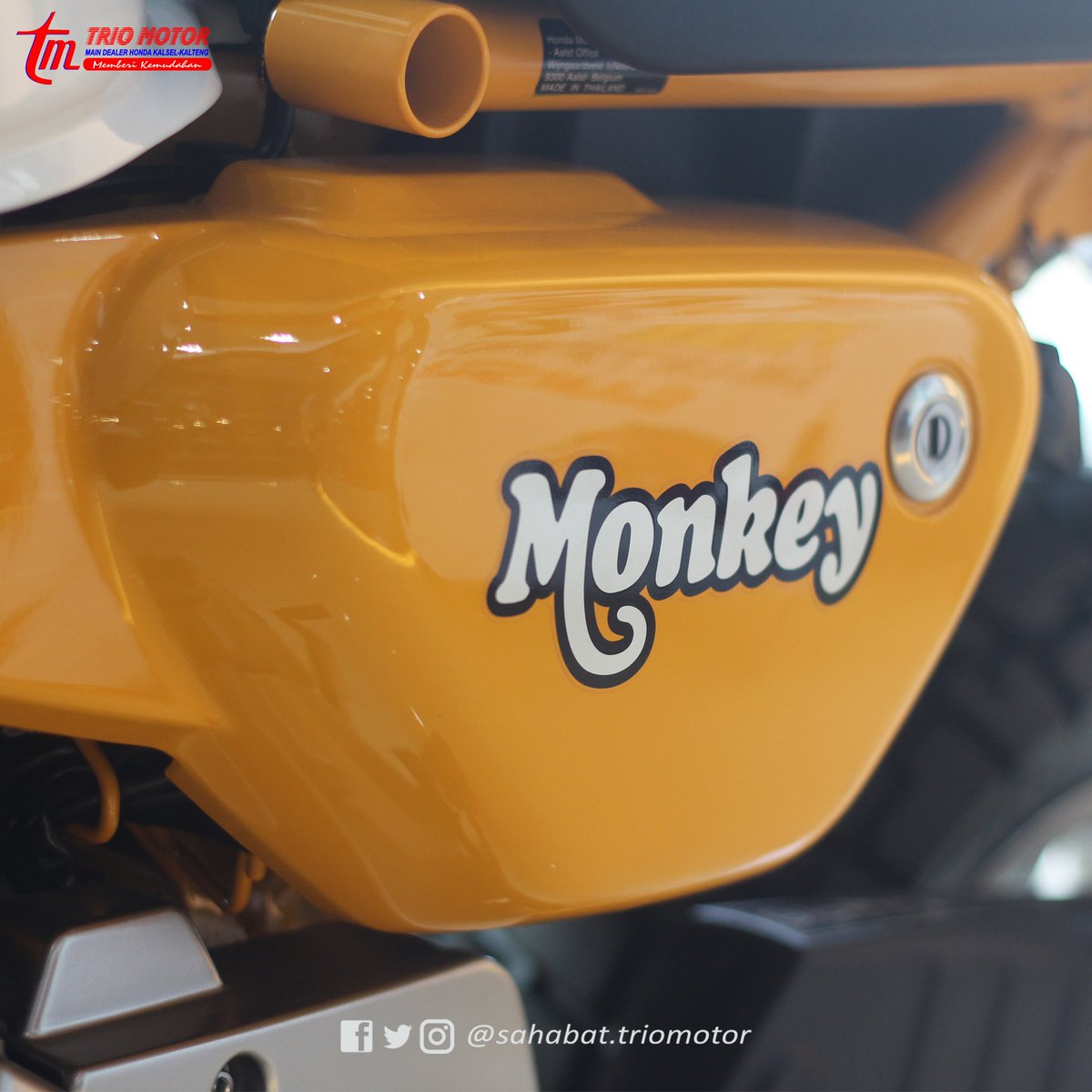 SahabatTrioMTR's tweet photo. Buat brosis yang suka tampil beda dan unik, #HondaMonkey cocok banget nih untuk kalian.
.
Brosis sudah pada tau gak sama #HondaMonkey?
.
#BersamaHonda #dirumahaja #stayhome #Ramadan #TrioMotor #OneHEART #SalamSatuHATI https://t.co/QF3dhicEgM