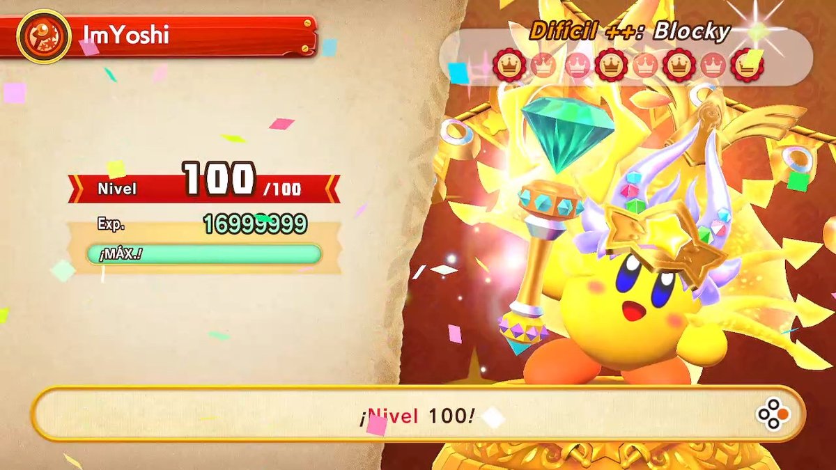Nivel 100 al fin!! Y sin tarjetear \(-^.^-)/
 #SuperKirbyClash #NintendoSwitch