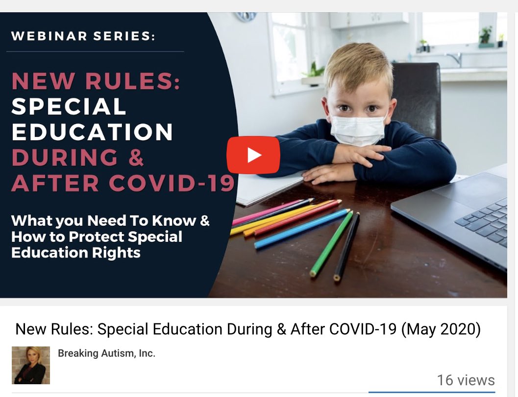 breakingautism's tweet photo. 🎉 It's here!! New Rules: Special Education During & After Covid-19 Workshop, available now! 🦠
Get the latest & greatest on what you need to know and to protect special education rights. #SpecialEducationMatters #KnowledgeIsPower
https://t.co/zS3nll7UpZ https://t.co/EiN8bBFiIA