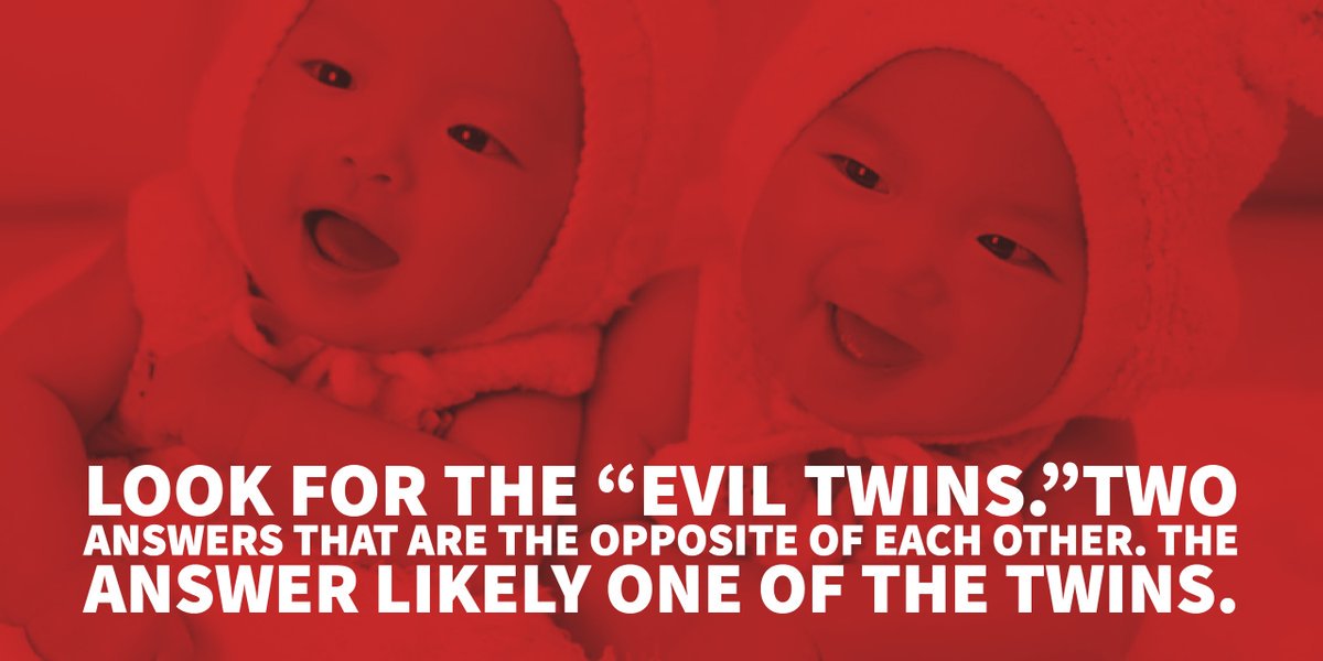 myACTcoach's tweet photo. #ACTProTip MATH: Look for the βevil twins.βTwo answers that are the opposite of each other. The answer likely one of the twins.
#ACTPrep
#NextLevel
#CommitToCompete
#HardWorkPaysOff
#ScholarBaller https://t.co/Nb6XjXvMsl