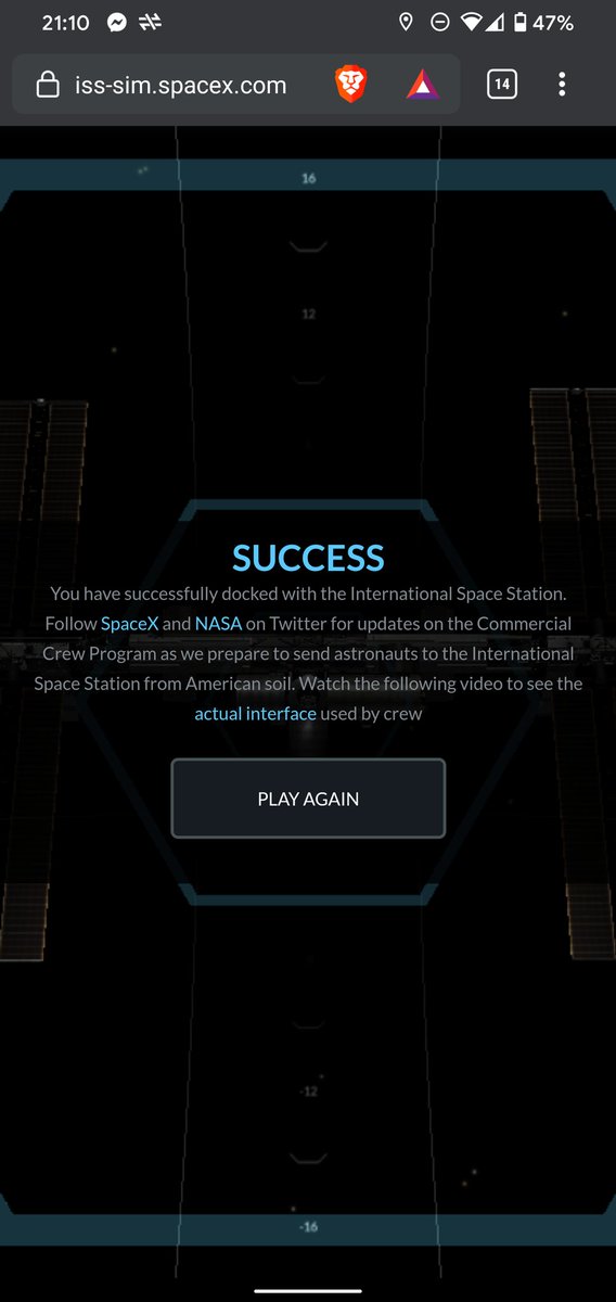 OlyWan's tweet photo. @SpaceX @Space_Station Can I go up next? https://t.co/qtjA5rOFua