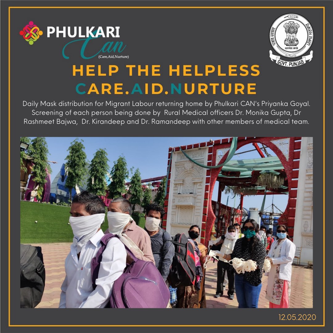 IPhulkari's tweet photo. Phulkari CAN would like to applaud the effort of the @PunjabGovtIndia for arranging for the Migrant Labour to reach their homes.
In our support for this endeavour , #PhulkariCAN along with #RMOs are distributing masks to all those, making this journey home.
#journey #hope https://t.co/pRVppm1KIv