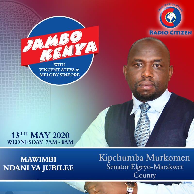 Radio Citizen (@radiocitizenfm) on Twitter photo Ndiyo ile mida sasa <a href="/kipmurkomen/">KIPCHUMBA MURKOMEN, E.G.H</a> anaongea ndani ya #Jambokenya , Una swali gani kwake ? @vincentateya <a href="/MelodySinzore1/">MelodySinzore1</a> Ndiyo ile mida sasa <a href="/kipmurkomen/">KIPCHUMBA MURKOMEN, E.G.H</a> anaongea ndani ya #Jambokenya , Una swali gani kwake ? @vincentateya <a href="/MelodySinzore1/">MelodySinzore1</a>