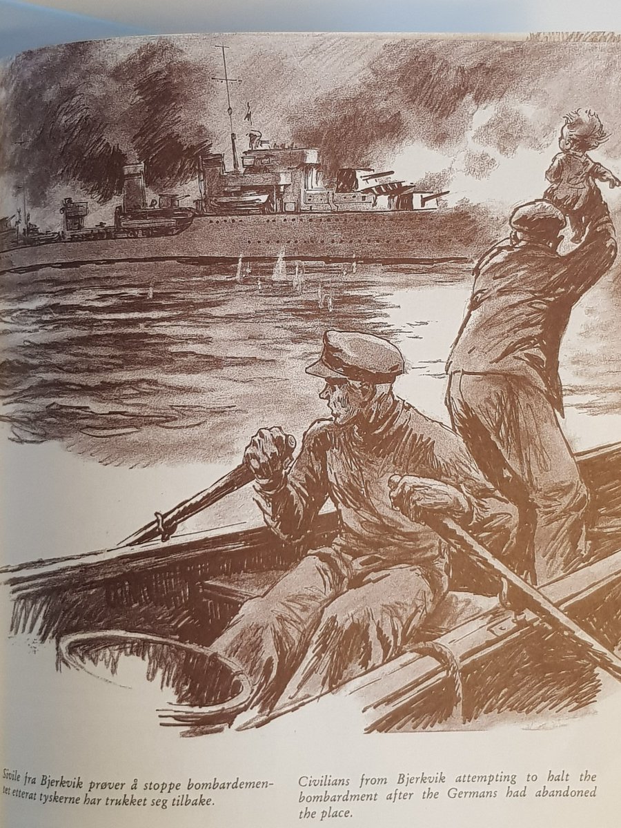 The naval bombardement did little damage to the defenders but 18 civilians were killed and an equal number severely injured. 140 buildings were destroyed and 104 badly hit.Civilian boats rowed out into the fjord to stop the guns, but it was too late.