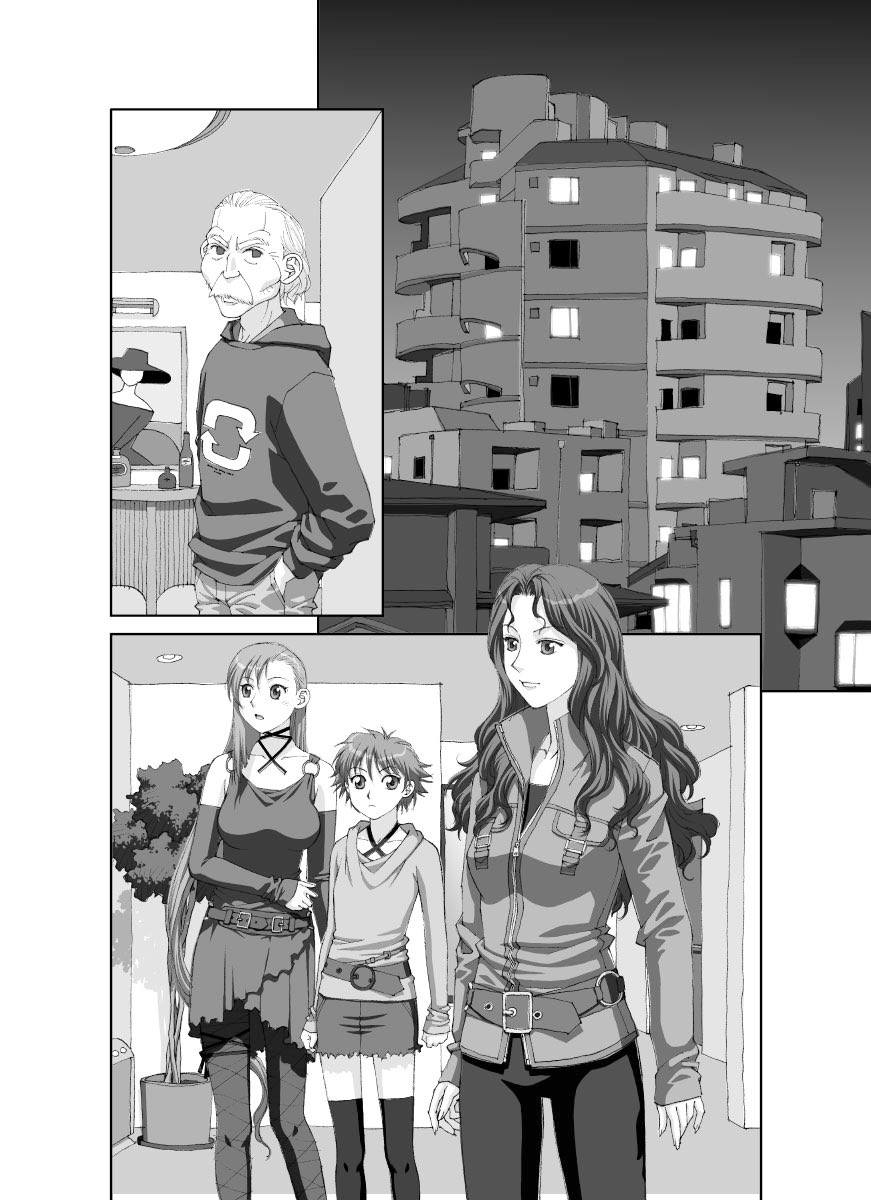 「ボクのふたつの翼」から、台詞フキダシ無し絵、その,43
この漫画はペン入れした原稿(線画)をスキャナーでMacに取り込んでPhotoshopで彩色から仕上までしています
この辺りからSF漫画になっていきます
SF展開の予兆はもっと前から用意してたんですが…_φ(‾▽‾) 