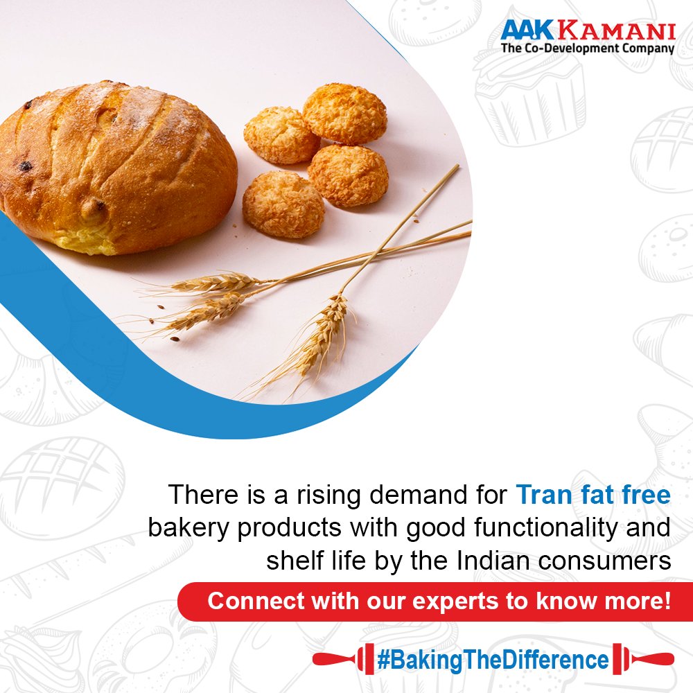 AAKIndiaCo's tweet photo. As consumers become more concerned about health, the demand for Trans-fat free products is increasing and AAK Kamani is right here to help you with that!
Learn more: https://t.co/pEM1FxfOcj download app - https://t.co/NpezuJCGwX or connect on 18002666363.
#BakingTheDifference https://t.co/6ElqyQlgDG