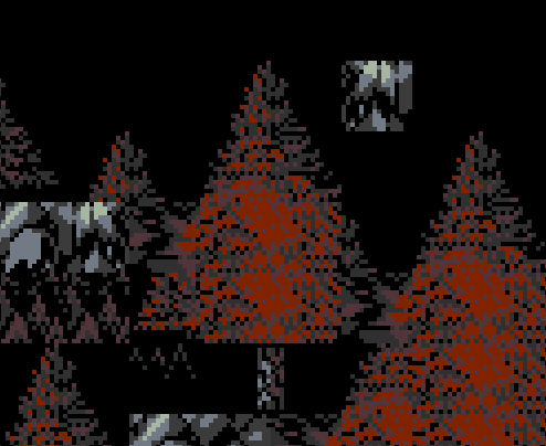 tiles where the trees pass over rock are a recolored and rotated rock sprite.