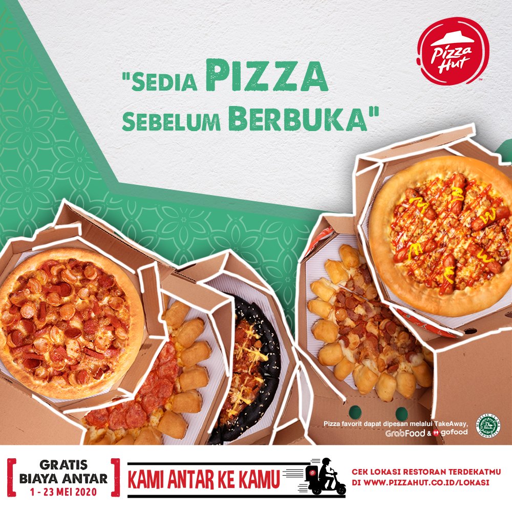 Pizza_HutID's tweet photo. Mau pesen pizza dengan topping apa hari ini? Share yuk!
Biar buka puasa makin nikmat, pesan pizza favoritmu #DirumahAja. Langsung telepon #PizzaHutResto untuk Kami Antar Ke Kamu, GRATIS biaya antar!
Klik link di bio untuk cek lokasi terdekat.
#PHRKamiAntar #HutEasy https://t.co/6YZNGAPa3P