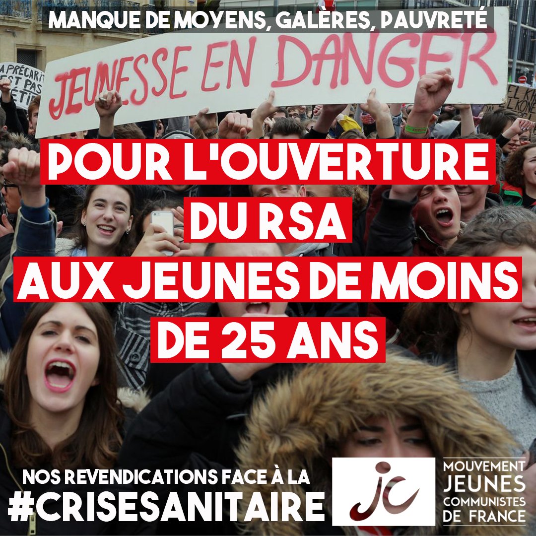 🔴 Ouverture du RSA pour les jeunes de -25 ans 🔴

👉 Aujourd'hui, un jeune sur cinq vit en dessous du seuil de pauvreté. L'ouverture du RSA aux jeunes de moins de 25 ans est une première nécessité. Cette idée gagne du terrain jusque sur les bancs de la majorité présidentielle.