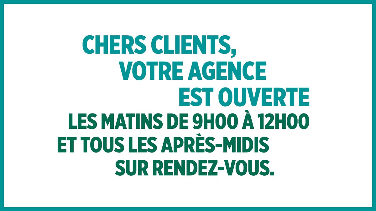 [#Déconfinement]
À partir du 13 mai, les modalités d'accueil de vos agences évoluent 👉  ow.ly/txSi50zES6Z
➡️  Mon agence est-elle ouverte ?
➡️ Qu’en est-il des mesures sanitaires mises en place en agence ?