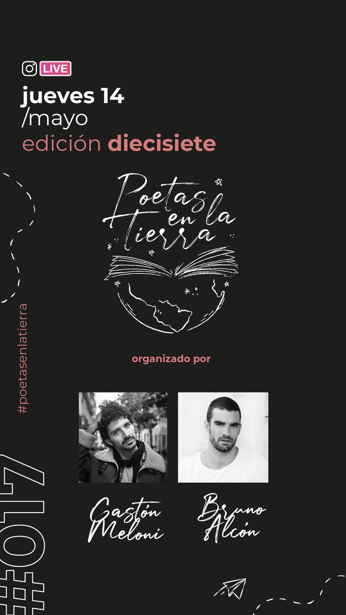 ¡Se viene la EDICIÓN DIECISIETE! Este JUEVES 14 de mayo, cuatro nuevos artistas serán parte de #poetasenlatierra ♥️🙌🏽🌍
