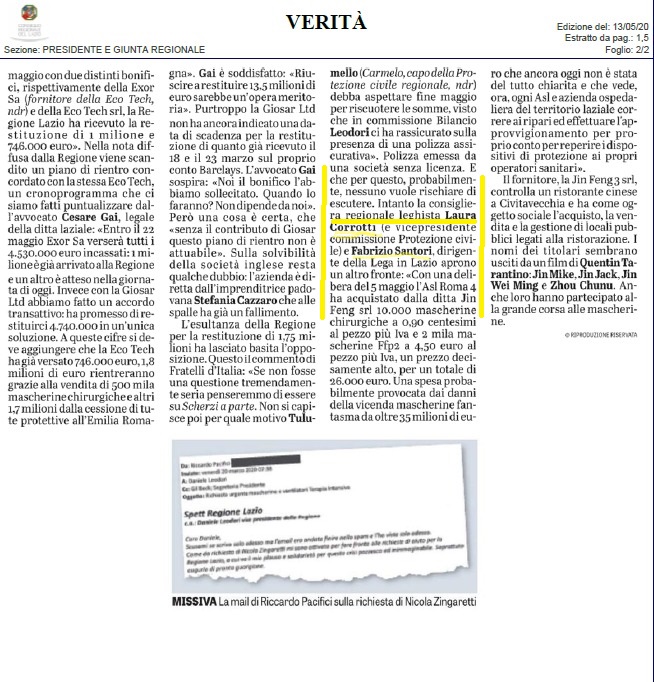 FabrizioSantori's tweet photo. Lo scandalo delle #mascherine fantasma va avanti e ora spuntano altre cose oscure che potrebbero ulteriormente inchiodare #Zingaretti. Leggi la mia ultima denuncia su La Verità insieme alla consigliera regionale 
@laura_corrotti abbiamo scovato una delibera.. #Zingarettidimettiti https://t.co/89pm2lPzOE
