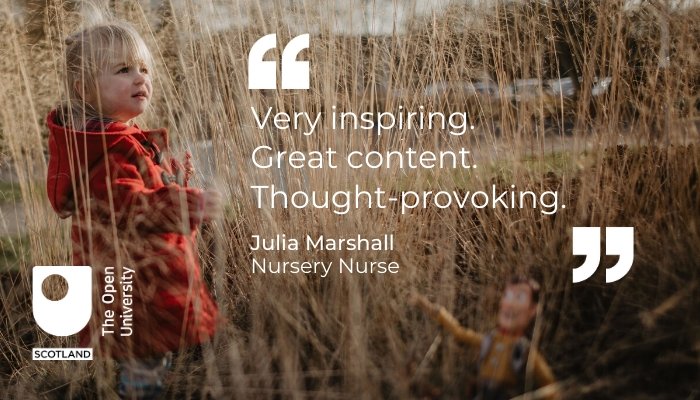 OUScotland's tweet photo. A FREE online course in identifying & supporting #AdditionalSupportNeeds in #EarlyLearningChildcare starts on Monday!
Whatever your #ELC experience, if you've an interest & opportunity to learn more this @ELCScotGov & @OU_ECYS course is for you!: https://t.co/IRA69bHzv5 https://t.co/YQrK6hM5cl